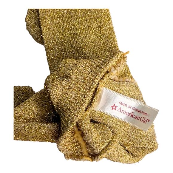 American Girl Doll Julie Gold Tights Christmas Outfit Accessory Sparkle Glitter - Picture 3 of 4
